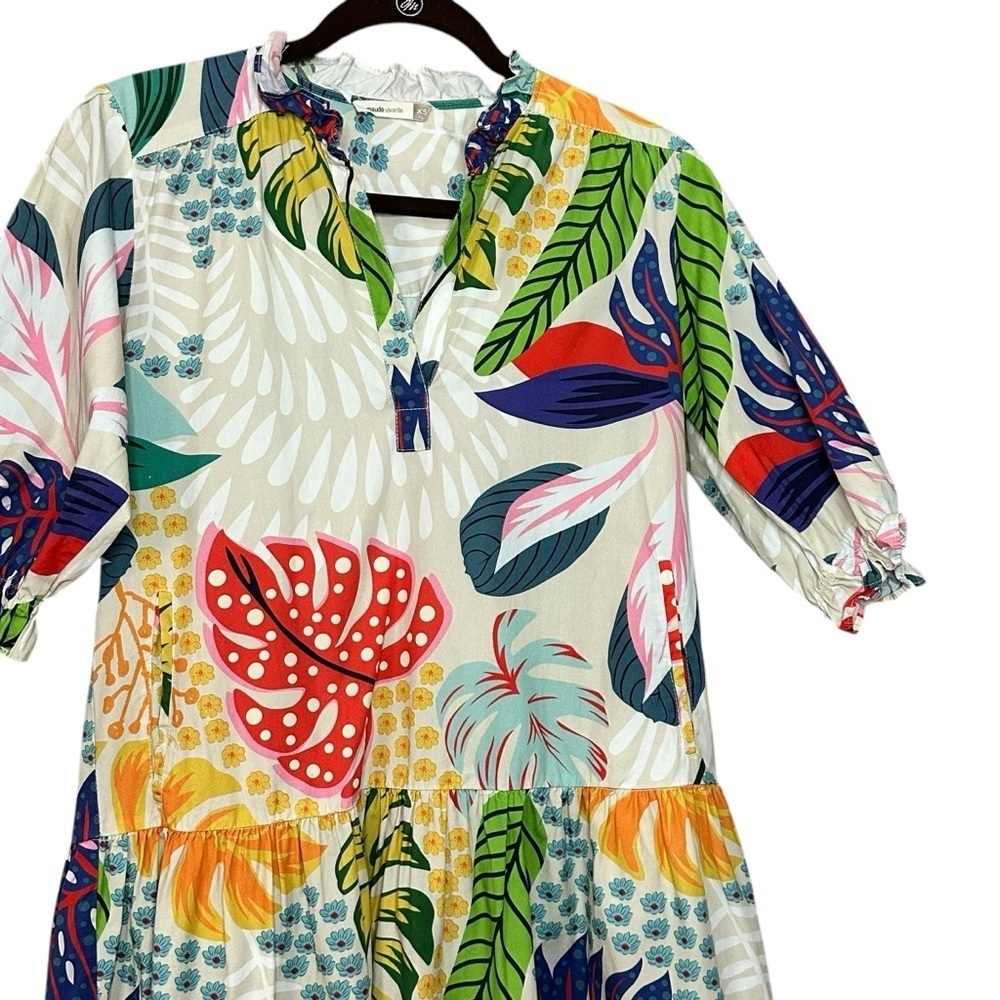 Maude Vivante Vanilla Forest Sasha Midi Dress Tropical Print Dress Size XS - Picture 11 of 13